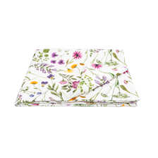 Groe Tischdecke mit Sommerblumen in Wei