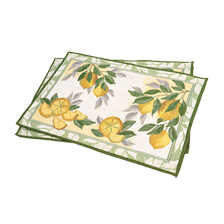 Tischset-Set mit gelben Zitronen