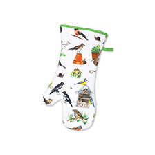 Ofenhandschuh mit Gartenvgeln