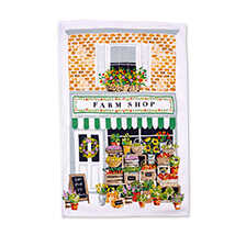 Baumwoll-Geschirrtuch Farm Shop