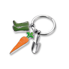 Metall-Schl�sselanh�nger mit Gartenmotiven