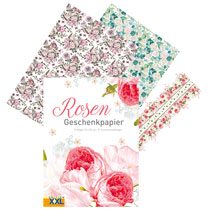 Rosen-Geschenkpapier-Set