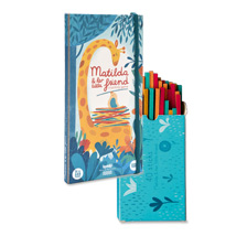 Stapelspiel mit Giraffe und Vogel