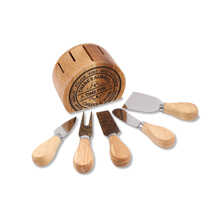 Messerblock aus Holz mit 5 Käsemessern