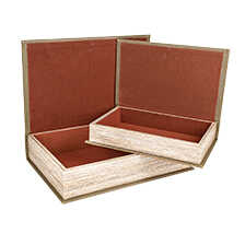 Alernatives Thumbnail 1 zu Holz-Schatullen in Buchform mit historischer Weltkarte