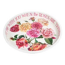 Rundes Tablett mit Rosen