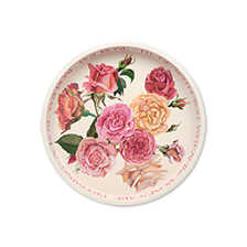 Rundes Tablett mit Rosen