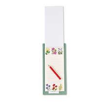 Magnetische Einkaufsliste mit Blumen