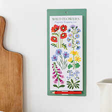 Magnetische Einkaufsliste mit Blumen