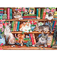 1000-Teile-Puzzle Katzen im Bcherregal
