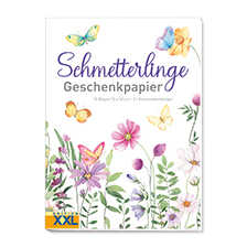 Geschenkpapier und Anhnger mit Schmetterlingen