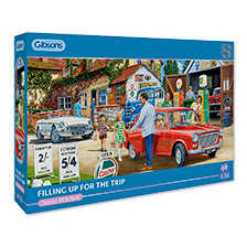 636-Teile Puzzle mit nostalgischem Tankstopp-Motiv