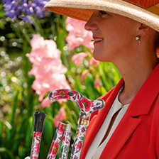 Faltbarer Spazierstock Folding Stick mit Blumen