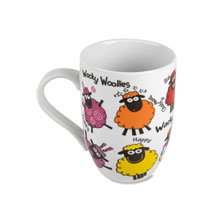 Kaffeebecher Wacky Woollies mit bunten Schafen