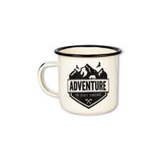 Kaffeebecher aus Emaille Adventure is out there