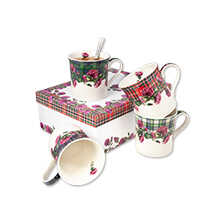 Becher-Set Thistle Tartan mit Schottenkaromuster