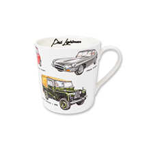 Henkelbecher mit englischen Oldtimer-Autos