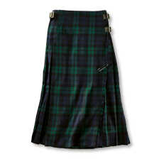 Langer Damenkilt Black Watch Tartan