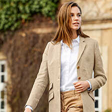 Long-Blazer aus irischem Leinengewebe