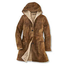 Damen-Ledermantel aus Ziegenvelours