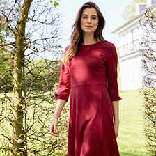 Alernatives Thumbnail 1 zu Rotes Winter-Jerseykleid mit Rundhals