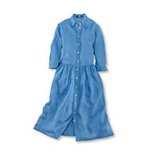 Leinen-Sommerkleid im Hemdblusenstil