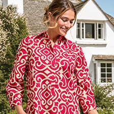 Schlupfkleid mit Grafik-Print