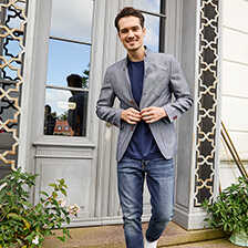 Blaue Sakko-Jacke 'Phil' fr Herren