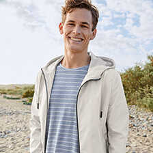 Grauer Blouson mit Kapuze fr Heren