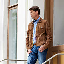 Lederjacke fr Herren im Jeansjacken-Stil