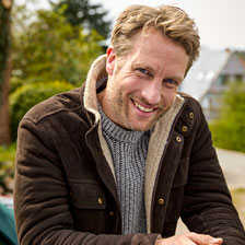 Herren-Lederjacke aus Ziegenvelours mit Teddy-Futter