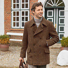 Alernatives Thumbnail 2 zu Pea Coat aus Fischgrat-Tweed
