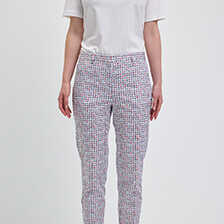 Damenhose mit Rosen und Hahnentrittmuster