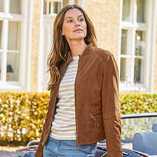 Damen-Lederjacke im Biker Style