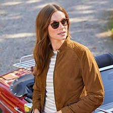 Damen-Lederjacke im Biker Style