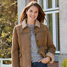 Thumbnail zu Lederjacke Ziegenvelours mit Teddyfutter