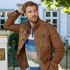 Alernatives Thumbnail 1 zu Fieldjacket-Lederjacke aus Ziegenvelours