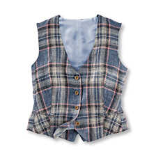 Karierte Leinenweste