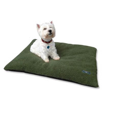 Gr�nes Hundebett aus Faserpelz maschinenwaschbar