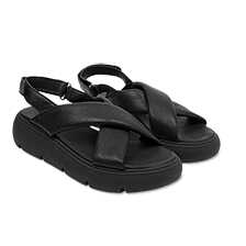 Schwarze Crossover-Sandalen