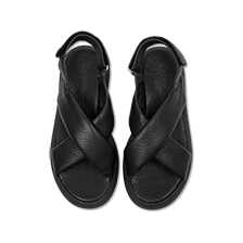 Schwarze Crossover-Sandalen