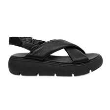 Schwarze Crossover-Sandalen