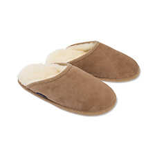 Leder-Pantoffeln mit Lammfellfutter