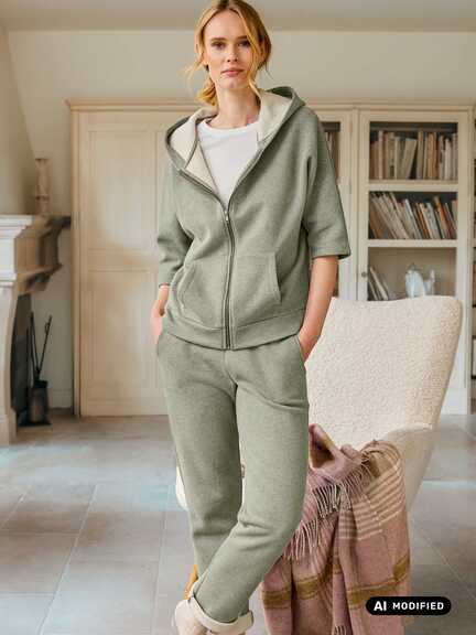 Damen-Homewear-Anzug aus Sweatgewebe