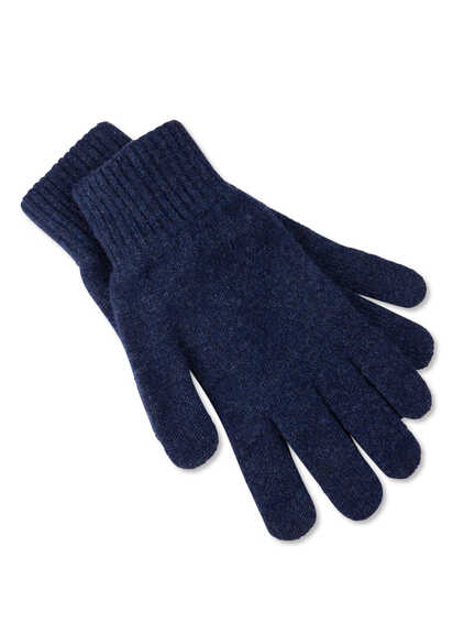Blaue Strickhandschuhe