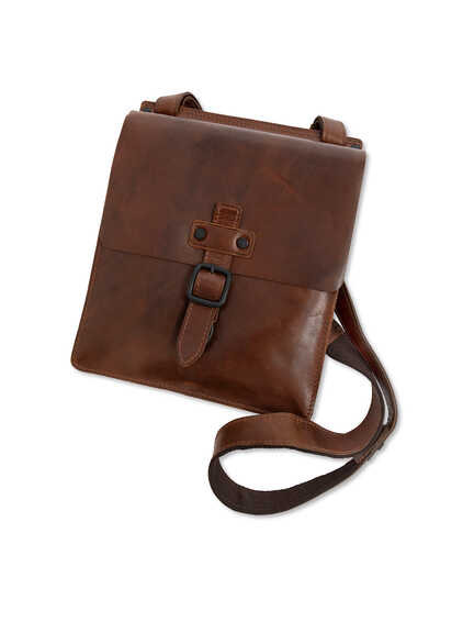 Braune Leder-Umh�ngetasche