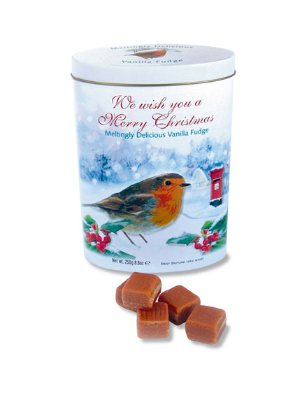 Weihnachtsdose mit Fudge Karamellbonbons