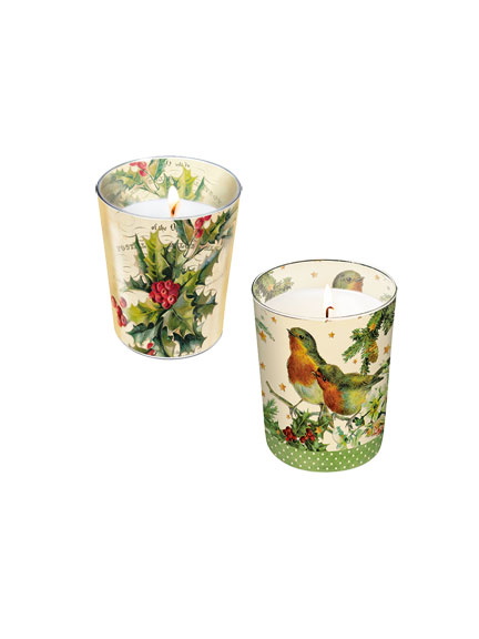 Teelichthalter mit traditionellen Weihnachtsmotiven