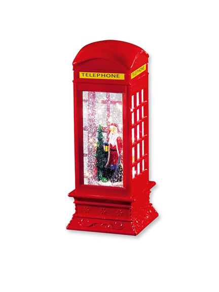 Beleuchtete Schneekugel Rote Telefonzelle