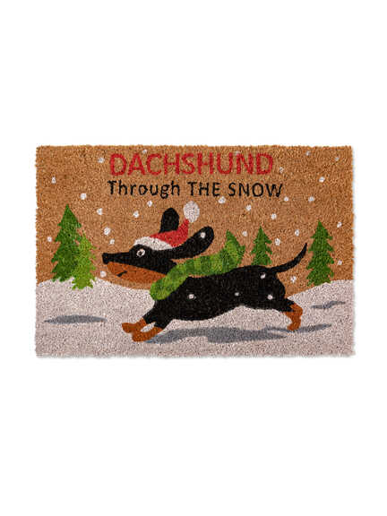 Weihnachts-Fu�matte mit Dachshund